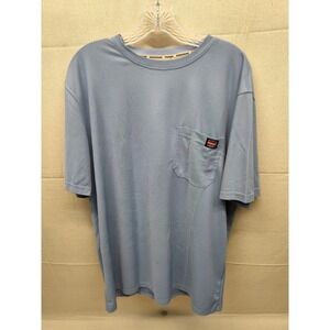 Wrangler Workwear Mens XL Blue Short Sleeve Pocket T-Shirt Performance Tee